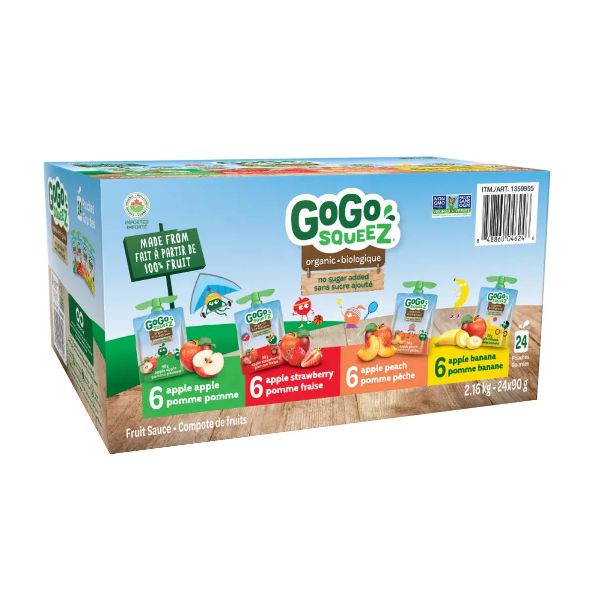 GoGo SQUEEZ Fruit Sauce - Mixed Case - 24 x 90 g