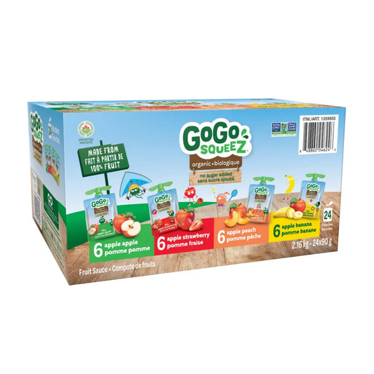 GoGo SQUEEZ Fruit Sauce - Mixed Case - 24 x 90 g