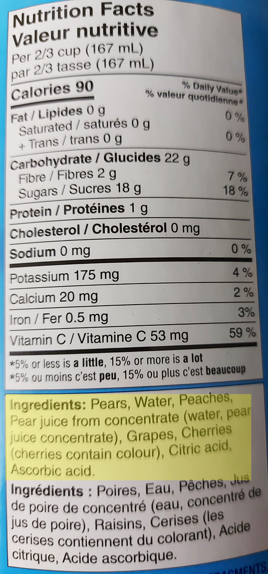 Fruit Salad - Canned in Fruit Juice 2.84L (Pears, Peaches, Grapes, Cherries)