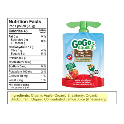 GoGo SQUEEZ Fruit Sauce - Mixed Case - 24 x 90 g