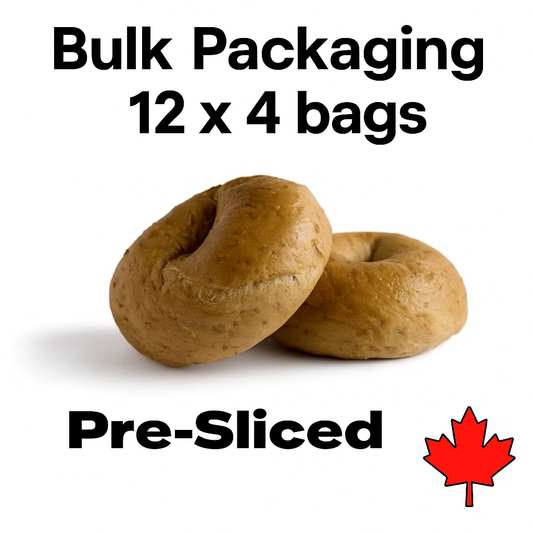 Bagel Mini  (Whole Wheat) – Sliced – BULK (NOT individually wrapped) - Case of 48 (4bags x 12 Bagels)